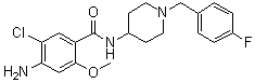 structure of CAS# 154540-49-5, 4-氨基-5-氯-N-[1-[(4-氟苯基)甲基]-4-哌啶基]-2-甲氧基苯甲酰胺