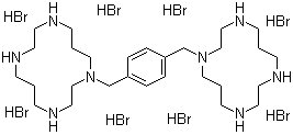 structure of CAS# 155148-32-6, 1,1'-[1,4-亚苯基双(亚甲基)]双(1,4,8,11-四氮杂环十四烷)八氢溴酸盐