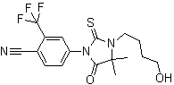 structure of CAS# 155180-53-3, 4-[4,4-二甲基-3-(4-羟基丁基)-5-氧代-2-硫代-1-咪唑烷基]-2-(三氟甲基)苯甲腈