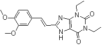 CAS 登录号：155270-98-7, 8-[(1E)-2-(3,4-二甲氧基苯基)乙烯基]-1,3-二乙基-3,9-二氢-1H-嘌呤-2,6-二酮
