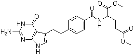 CAS # 155405-81-5, Pemetrexed methyl ester, N-[4-[2-(2-Amino-4,7-dihydro-4-oxo-3H-pyrrolo[2,3-d]pyrimidin-5-yl)ethyl]benzoyl]-L-glutamic acid 1,5-dimethyl ester
