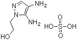 structure of CAS# 155601-30-2, 4,5-二氨基-1-(2-羟乙基)吡唑硫酸盐