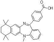 structure of CAS# 155877-83-1, 4-(7,8,9,10-四氢-5,7,7,10,10-五甲基-5H-苯并[e]萘并[2,3-b][1,4]二氮杂卓-13-基)苯甲酸