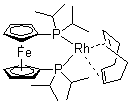 structure of CAS# 157772-65-1, 1,1'-双(二异丙基膦)二茂铁(1,5-环辛二烯)铑