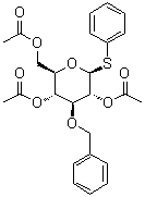 Phenyl 3-O-(phenylmethyl)-1-thio-beta-D-glucopyranoside triacetate molecular structure (CAS 158198-55-1)