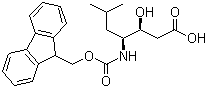 structure of CAS# 158257-40-0, (3S,4S)-4-[[(9H-Fluoren-9-ylmethoxy)carbonyl]amino]-3-hydroxy-6-methylheptanoic acid