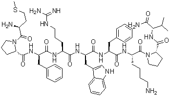 CAS # 158563-45-2, L-Methionyl-L-prolyl-D-phenylalanyl-L-arginyl-D-tryptophyl-L-phenylalanyl-L-lysyl-L-prolyl-L-valinamide, Met-Pro-D-Phe-Arg-D-Trp-Phe-Lys-Pro-Val-NH<sub>2</sub>