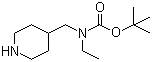 structure of CAS# 158958-41-9, 乙基(4-哌啶基甲基)氨基甲酸叔丁酯