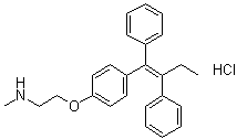 CAS 登录号：15917-65-4, 2-[4-[(1Z)-1,2-二苯基-1-丁烯基]苯氧基]-N-甲基乙胺盐酸盐