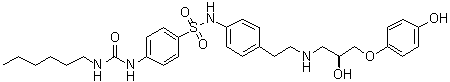 structure of CAS# 159182-43-1, 4-[[(己基氨基)羰基]氨基]-N-[4-[2-[[(2S)-2-羟基-3-(4-羟基苯氧基)丙基]氨基]乙基]苯基]苯磺酰胺