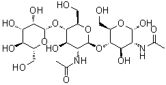 CAS 登录号：159266-34-9, O-beta-D-甘露糖基-(1→4)-O-2-(乙酰氨基)-2-脱氧-beta-D-吡喃葡萄糖基-(1→4)-2-(乙酰氨基)-2-脱氧-alpha-D-吡喃葡萄糖