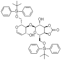 CAS 登录号：159494-36-7, 1,5-脱水-4-O-[3,4-O-羰基-6-O-[(1,1-二甲基乙基)二苯基硅烷基]-beta-D-吡喃半乳糖基]-2-脱氧-6-O-[(1,1-二甲基乙基)二苯基硅烷基]-D-阿拉伯-己-1-烯糖