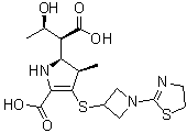 CAS # 1595319-82-6, (alphaS,2S,3R)-5-Carboxy-4-[[1-(4,5-dihydro-2-thiazolyl)-3-azetidinyl]thio]-2,3-dihydro-alpha-[(1R)-1-hydroxyethyl]-3-methyl-1H-pyrrole-2-acetic acid