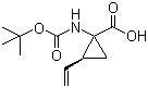 structure of CAS# 159622-10-3, (1R,2S)-1-tert-Butoxycarbonylamino-2-vinylcyclopropanecarboxylic acid