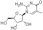 structure of CAS# 159639-80-2, 2-氨基-5-甲基-1-beta-D-呋喃核糖基-4(1H)-嘧啶酮