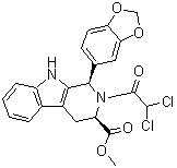 CAS # 1598416-08-0, (1R,3R)-1-(1,3-Benzodioxol-5-yl)-2-(2,2-dichloroacetyl)-2,3,4,9-tetrahydro-1H-pyrido[3,4-b]indole-3-carboxylic acid methyl ester