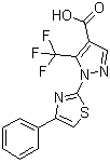 CAS 登录号：159885-80-0, 1-(4-苯基-2-噻唑基)-5-三氟甲基-1H-吡唑-4-甲酸