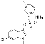 structure of CAS# 159954-33-3, 4-Methylbenzenamine compd. with 6-chloro-1H-indol-3-yl dihydrogen phosphate (1:1)