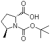 structure of CAS# 160033-52-3, (2S,5R)-N-Boc-5-甲基吡咯烷-2-甲酸
