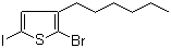 structure of CAS# 160096-76-4, 2-溴-5-碘-3-己基噻吩