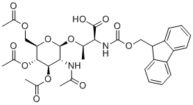 structure of CAS# 160168-40-1, Fmoc-L-Thr(beta-D-GlcNAc(Ac)3)-OH