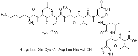 CAS 登录号：160214-78-8, L-赖氨酰-L-亮氨酰-L-谷氨酰胺酰-L-半胱氨酰-L-缬氨酰-L-alpha-天冬氨酰-L-亮氨酰-L-组氨酰-L-缬氨酸