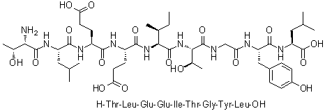 CAS # 160215-05-4, L-Threonyl-L-leucyl-L-alpha-glutamyl-L-alpha-glutamyl-L-isoleucyl-L-threonylglycyl-L-tyrosyl-L-leucine, N-[N-[N-[N-[N-[N-[N-(N-L-Threonyl-L-leucyl)-L-alpha-glutamyl]-L-alpha-glutamyl]-L-isoleucyl]-L-threonyl]glycyl]-L-tyrosyl]-L-leucine
