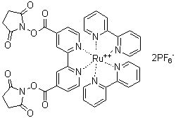 CAS # 160525-49-5, (OC-6-22)-Bis(2,2'-bipyridine-N,N')[1,1'-[[2,2'-bipyridine]-4,4'-diylbis(carbonyloxy)]bis[2,5-pyrrolidinedione]]-ruthenium bis[hexafluorophosphate]