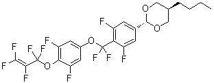 CAS # 1609652-39-2, trans-5-Butyl-2-[4-[[3,5-difluoro-4-[(1,1,2,3,3-pentafluoro-2-propen-1-yl)oxy]phenoxy]difluoromethyl]-3,5-difluorophenyl]-1,3-dioxane
