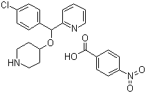 structure of CAS# 161558-45-8, 4-[(4-氯苯基)-2-吡啶基甲氧基]哌啶对硝基苯甲酸盐