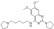 structure of CAS# 1620401-82-2, 6,7-二甲氧基-2-(1-吡咯烷基)-N-[5-(1-吡咯烷基)戊基]-4-喹唑啉胺