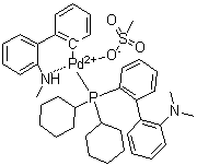 CAS 登录号：1621274-13-2, (SP-4-3)-[2'-(二环己基膦基)-N,N-二甲基[1,1'-联苯]-2-胺](甲烷磺酸基)[2'-(甲基氨基)[1,1'-联苯]-2-基]钯