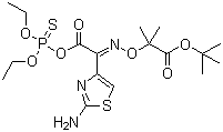 CAS 登录号：162208-28-8, O-(2-(2-氨基噻唑-4-基)-2-((1-叔丁氧羰基-1-甲基乙氧基)亚氨基)乙酰基) O',O''-二乙基硫代磷酸酯