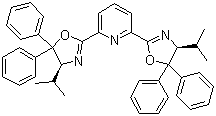 structure of CAS# 162213-03-8, 2,6-Bis[(4S)-4,5-dihydro-4-(1-methylethyl)-5,5-diphenyl-2-oxazolyl]pyridine