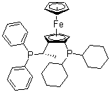 structure of CAS# 162291-01-2, (1S)-1-(二环己基膦)-2-[(1S)-1-(二苯基膦)乙基]二茂铁