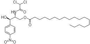 structure of CAS# 16255-48-4, 氯霉素硬脂酸酯