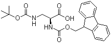 structure of CAS# 162558-25-0, N-Fmoc-N'-Boc-L-2,3-Diaminopropionic acid
