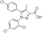 CAS 登录号：162758-35-2, 1-(2,4-二氯苯基)-5-对氯苯基-4-甲基-吡唑-3-甲酸