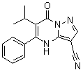 structure of CAS# 1628208-23-0, 4,7-Dihydro-6-(1-methylethyl)-7-oxo-5-phenylpyrazolo[1,5-a]pyrimidine-3-carbonitrile