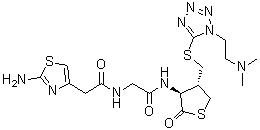 CAS 登录号：1628441-02-0, 2-氨基-N-[2-[[(3S,4R)-4-[[[1-[2-(二甲基氨基)乙基]-1H-四唑-5-基]硫基]甲基]四氢-2-氧代-3-噻吩基]氨基]-2-氧代乙基]-4-噻唑乙酰胺