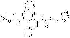 structure of CAS# 162849-95-8, (2S,3S,5S)-5-(叔丁氧羰基氨基)-2-(N-5-噻唑基甲氧羰基)氨基-1,6-二苯基-3-羟基己烷