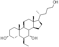 structure of CAS# 1632118-70-7, (3alpha,5beta,6beta,7alpha)-6-乙基胆烷-3,7,24-三醇