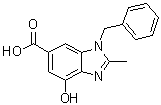 CAS # 1640981-19-6, 4-Hydroxy-2-methyl-1-(phenylmethyl)-1H-benzimidazole-6-carboxylic acid, 3-benzyl-7-hydroxy-2-methylbenzimidazole-5-carboxylic acid, 1-benzyl-4-hydroxy-2-methyl-1H-1,3-benzodiazole-6-carboxylic acid