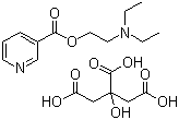 CAS 登录号：1641-74-3, 枸橼酸烟胺乙酯, [2-(3-吡啶甲酰氧)乙基]-二乙基胺柠檬酸盐