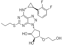 CAS # 1643378-48-6, (1S,2S,3R,5S)-3-[7-[[(1R,2S)-2-(2,3-Difluorophenyl)cyclopropyl]amino]-5-(propylthio)-3H-1,2,3-triazolo[4,5-d]pyrimidin-3-yl]-5-(2-hydroxyethoxy)-1,2-cyclopentanediol