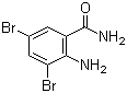 structure of CAS# 16524-04-2, 3,5-Dibromoanthranilamide