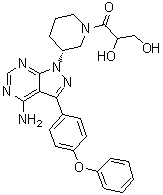 CAS 登录号：1654820-87-7, 1-[(3R)-3-[4-氨基-3-(4-苯氧基苯基)-1H-吡唑并[3,4-d]嘧啶-1-基]-1-哌啶基]-2,3-二羟基-1-丙酮
