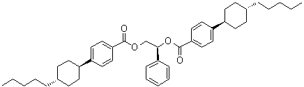 structure of CAS# 165660-09-3, (1S)-1-苯基-1,2-乙二基二(4-(反式-4-戊基环己基)苯甲酸酯)