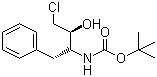 structure of CAS# 165727-45-7, (1S,2S)-(1-Benzyl-3-chloro-2-hydroxypropyl)carbamic acid tert-butyl ester