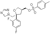 CAS 登录号：166583-12-6, 2,5-脱水-1,3,4-三脱氧-2-C-(2,4-二氟苯基)-4-[[[(4-甲基苯基)磺酰基]氧基]甲基]-1-(1H-1,2,4-三唑-1-基)-D-赤式-戊糖醇